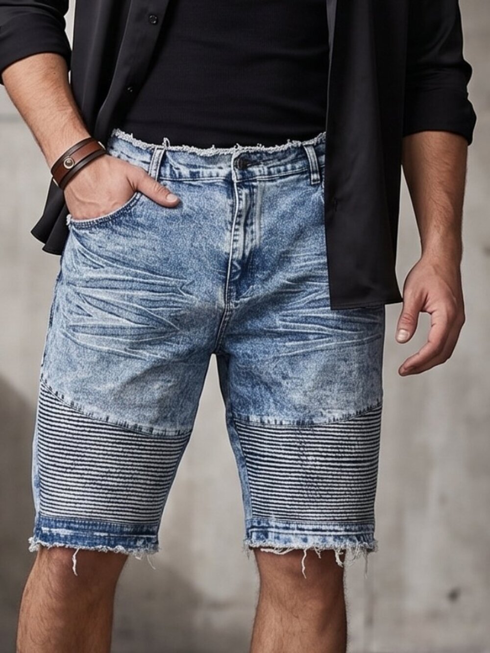 Paper Denim & Cloth Anthropologie Mens Shorts Size 46 Distressed Jeans Acid Wash